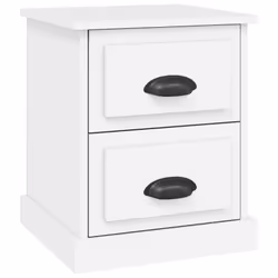 vidaXL Bedside Cabinet Side Table Nightstand Side Cabinet Engineered Wood - white, 1 pcs