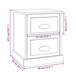 vidaXL Bedside Cabinet Side Table Nightstand Side Cabinet Engineered Wood - white, 1 pcs