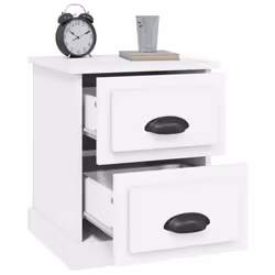 vidaXL Bedside Cabinet Side Table Nightstand Side Cabinet Engineered Wood - white, 1 pcs - Additional view 4