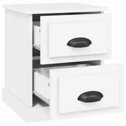 vidaXL Bedside Cabinet Side Table Nightstand Side Cabinet Engineered Wood - white, 1 pcs - Additional view 5