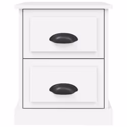 vidaXL Bedside Cabinet Side Table Nightstand Side Cabinet Engineered Wood - white, 1 pcs - Additional view 6