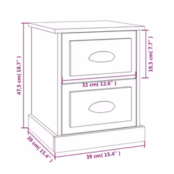 vidaXL Bedside Cabinet Side Table Nightstand Side Cabinet Engineered Wood - white, 2 pcs