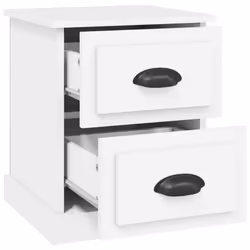 vidaXL Bedside Cabinet Side Table Nightstand Side Cabinet Engineered Wood - white, 2 pcs - Additional view 6