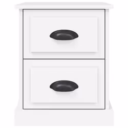 vidaXL Bedside Cabinet Side Table Nightstand Side Cabinet Engineered Wood - white, 2 pcs - Additional view 7