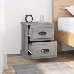 vidaXL Bedside Cabinet Side Table Nightstand Side Cabinet Engineered Wood - grey sonoma, 1 pcs