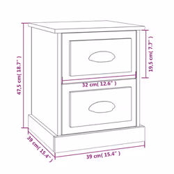 vidaXL Bedside Cabinet Side Table Nightstand Side Cabinet Engineered Wood - grey sonoma, 1 pcs