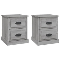 vidaXL Bedside Cabinet Side Table Nightstand Side Cabinet Engineered Wood - grey sonoma, 2 pcs