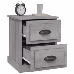 vidaXL Bedside Cabinet Side Table Nightstand Side Cabinet Engineered Wood - grey sonoma, 2 pcs - Additional view 5