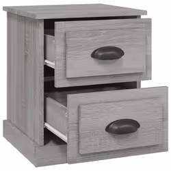 vidaXL Bedside Cabinet Side Table Nightstand Side Cabinet Engineered Wood - grey sonoma, 2 pcs - Additional view 6