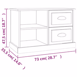 vidaXL TV Cabinet TV Stand TV Unit Media Cabinet Sideboard Engineered Wood - concrete grey, 73 x 35.5 x 47.5 cm - Additional view 3