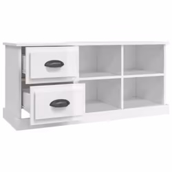 vidaXL TV Cabinet TV Stand TV Unit Media Cabinet Sideboard Engineered Wood - high gloss white, 102 x 35.5 x 47.5 cm - Additional view 6