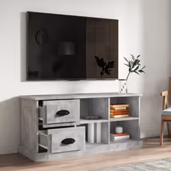 vidaXL TV Cabinet TV Stand TV Unit Media Cabinet Sideboard Engineered Wood - concrete grey, 102 x 35.5 x 47.5 cm - Additional view 2
