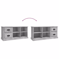 vidaXL TV Cabinet TV Stand TV Unit Media Cabinet Sideboard Engineered Wood - concrete grey, 102 x 35.5 x 47.5 cm - Additional view 8