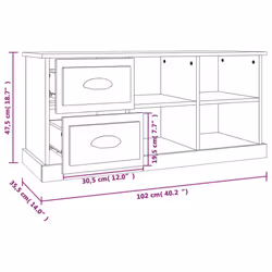vidaXL TV Cabinet TV Stand TV Unit Media Cabinet Sideboard Engineered Wood - grey sonoma, 102 x 35.5 x 47.5 cm - Additional view 10