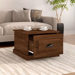 vidaXL Coffee Table Dining Table Sofa Side Dinner End Table Engineered Wood - brown oak