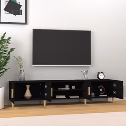 vidaXL TV Cabinet TV Stand Media Cabinet TV Unit Sideboard Engineered Wood - black