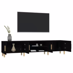vidaXL TV Cabinet TV Stand Media Cabinet TV Unit Sideboard Engineered Wood - black - Additional view 4