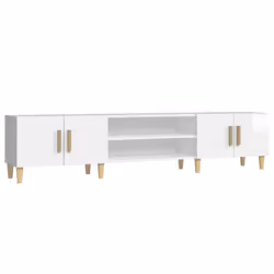 vidaXL TV Cabinet TV Stand Media Cabinet TV Unit Sideboard Engineered Wood - high gloss white