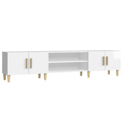 vidaXL TV Cabinet TV Stand Media Cabinet TV Unit Sideboard Engineered Wood - high gloss white
