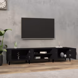 vidaXL TV Cabinet TV Stand TV Unit Media Cabinet Sideboard Engineered Wood - black