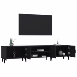 vidaXL TV Cabinet TV Stand TV Unit Media Cabinet Sideboard Engineered Wood - black - Additional view 4