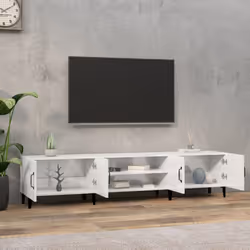 vidaXL TV Cabinet TV Stand TV Unit Media Cabinet Sideboard Engineered Wood - high gloss white