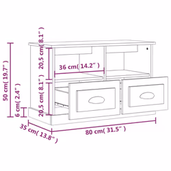 vidaXL TV Cabinet TV Stand TV Unit Media Cabinet Sideboard Engineered Wood - smoked oak