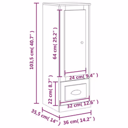 vidaXL Highboard Sideboard Cabinet Cupboard Buffet Cabinet Engineered Wood - grey sonoma - Additional view 9
