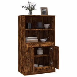 vidaXL Highboard High Sideboard Side Cabinet Storgae Cupboard Engineered Wood - smoked oak - Additional view 4