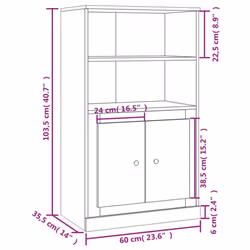 vidaXL Highboard High Sideboard Side Cabinet Storgae Cupboard Engineered Wood - smoked oak - Additional view 9