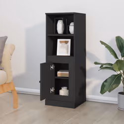 vidaXL Highboard High Sideboard Side Cabinet Storgae Cupboard Engineered Wood - black