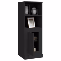 vidaXL Highboard High Sideboard Side Cabinet Storgae Cupboard Engineered Wood - black - Additional view 4