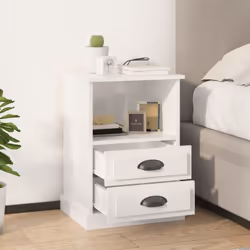 vidaXL Bedside Cabinets Side Table Nightstand Bedroom Bed Cabinet Bed Table - high gloss white, 1 pcs