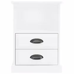 vidaXL Bedside Cabinets Side Table Nightstand Bedroom Bed Cabinet Bed Table - high gloss white, 1 pcs - Additional view 5