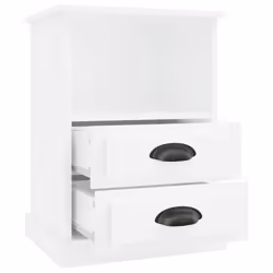 vidaXL Bedside Cabinets Side Table Nightstand Bedroom Bed Cabinet Bed Table - high gloss white, 1 pcs - Additional view 6