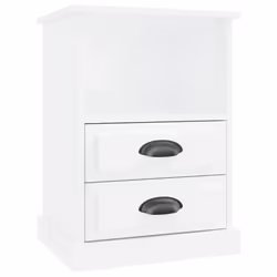 vidaXL Bedside Cabinets Side Table Nightstand Bedroom Bed Cabinet Bed Table - high gloss white, 2 pcs - Additional view 5