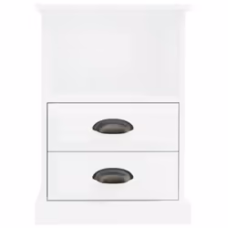 vidaXL Bedside Cabinets Side Table Nightstand Bedroom Bed Cabinet Bed Table - high gloss white, 2 pcs - Additional view 6