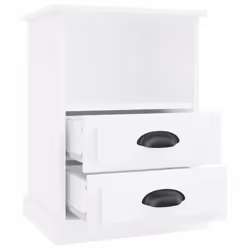 vidaXL Bedside Cabinets Side Table Nightstand Bedroom Bed Cabinet Bed Table - high gloss white, 2 pcs - Additional view 7