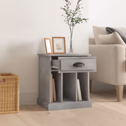 vidaXL Bedside Cabinets Bedside Table Nightstand Telephone Stand Table Bedroom - concrete grey, 1 pcs
