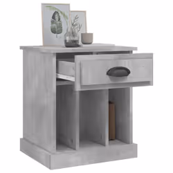 vidaXL Bedside Cabinets Bedside Table Nightstand Telephone Stand Table Bedroom - concrete grey, 1 pcs - Additional view 4