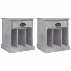 vidaXL Bedside Cabinets Bedside Table Nightstand Telephone Stand Table Bedroom - concrete grey, 2 pcs