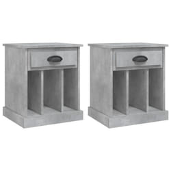 vidaXL Bedside Cabinets Bedside Table Nightstand Telephone Stand Table Bedroom - concrete grey, 2 pcs