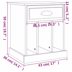 vidaXL Bedside Cabinets Bedside Table Nightstand Telephone Stand Table Bedroom - concrete grey, 2 pcs - Additional view 10