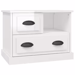 vidaXL Bedside Cabinet Bedside Table Nightstand Side Table Telephone Stand - high gloss white