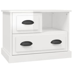vidaXL Bedside Cabinet Bedside Table Nightstand Side Table Telephone Stand - high gloss white