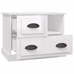 vidaXL Bedside Cabinet Bedside Table Nightstand Side Table Telephone Stand - high gloss white - Additional view 5