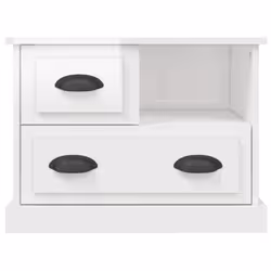 vidaXL Bedside Cabinet Bedside Table Nightstand Side Table Telephone Stand - high gloss white - Additional view 6