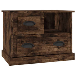 vidaXL Bedside Cabinet Bedside Table Nightstand Side Table Telephone Stand - smoked oak
