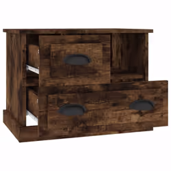 vidaXL Bedside Cabinet Bedside Table Nightstand Side Table Telephone Stand - smoked oak - Additional view 5