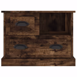vidaXL Bedside Cabinet Bedside Table Nightstand Side Table Telephone Stand - smoked oak - Additional view 6